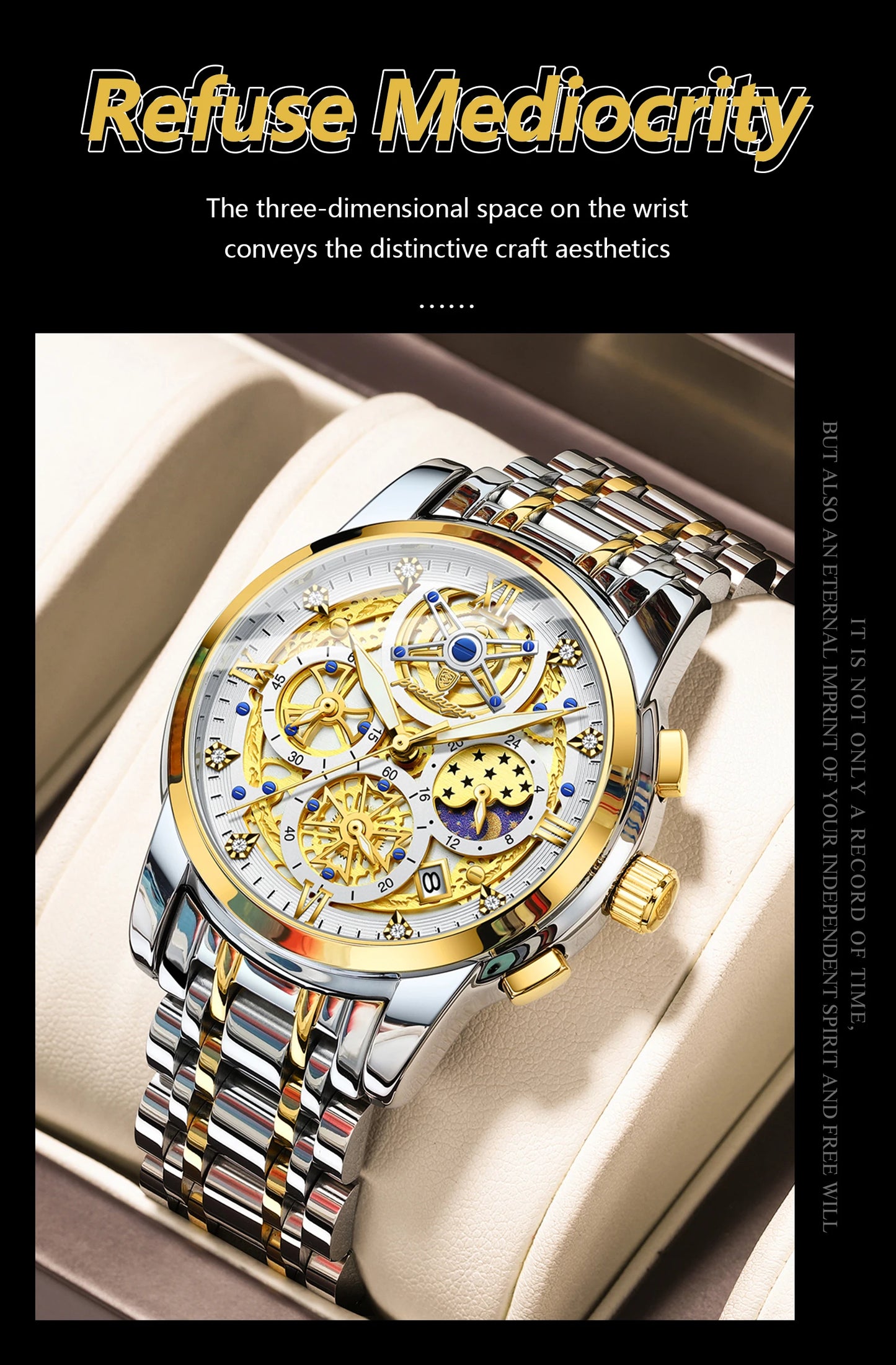 POEDAGAR Top Fashion Men's Watches Stainless Steel Date Chronograph Business Quartz Men Wristwatch Waterproof Luminous Man Watch