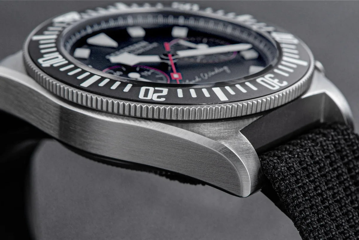 Cronógrafo SEESTERN para homem com movimento mecânico Tianjin ST1901, vidro de safira, bracelete de nylon, autocolante, luminoso, esqueleto
