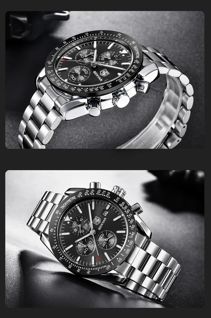 Reloj para hombre BENYAR 5140, reloj deportivo informal, reloj de cuarzo de lujo resistente al agua, cronógrafo militar de marca de alta gama.
