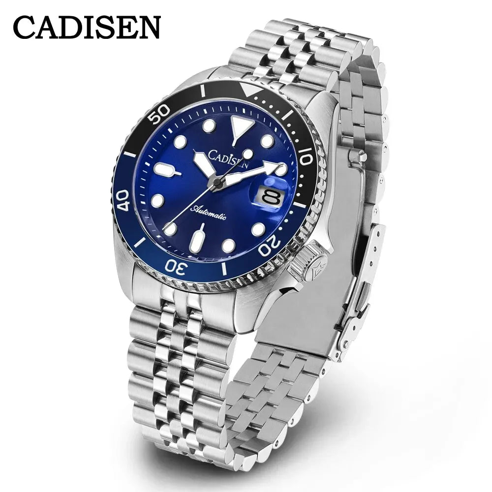 CADISEN New Luminous Men Mechanical Wristwatches Ceramic Bezel Sapphire Glass Automatic Watch Men Relogio Masculino