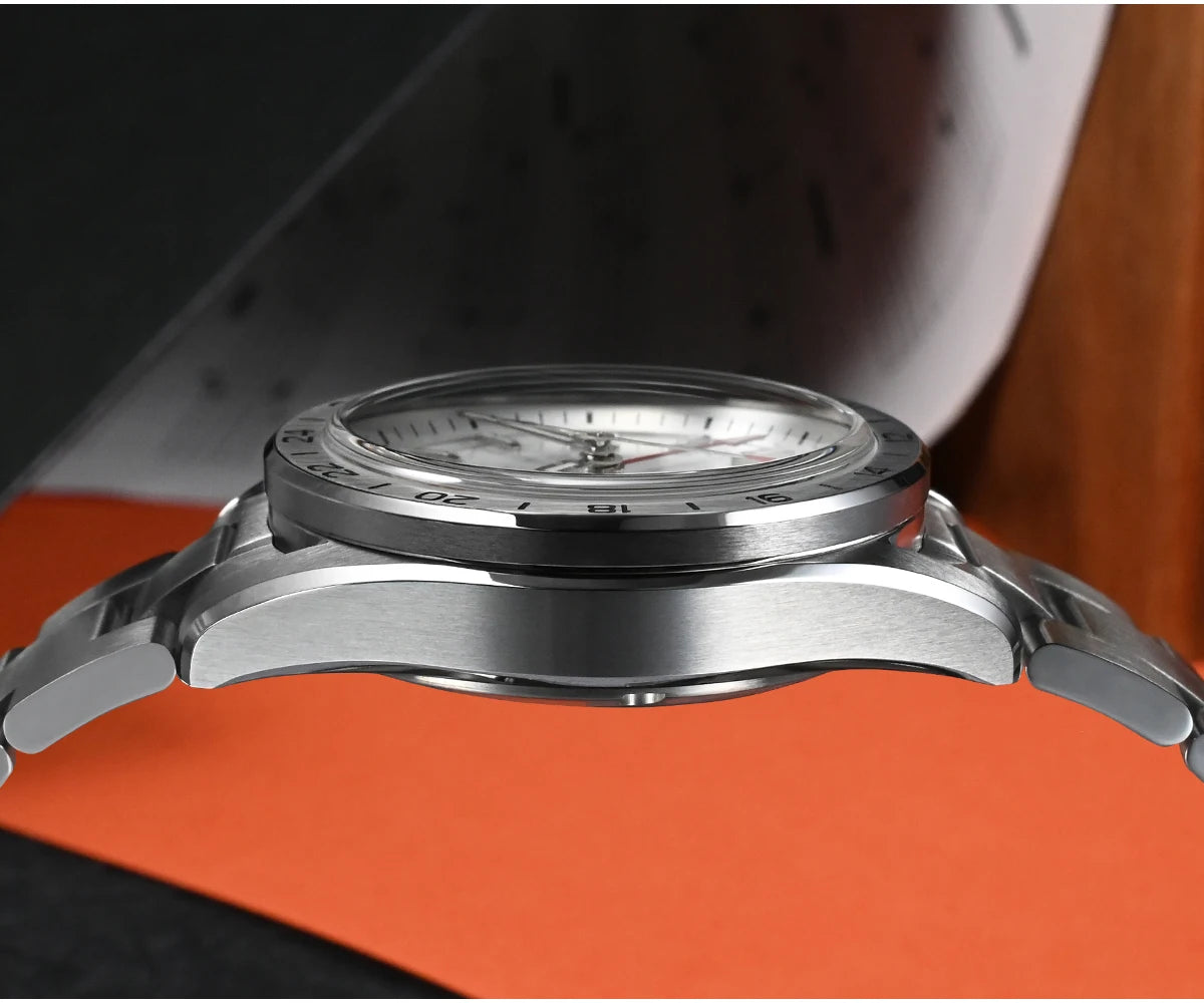 Reloj de lujo para hombre San Martin 39mm con esfera de aventurina, NH34 GMT automático mecánico, zafiro, resistente al agua, luminoso, SN0129