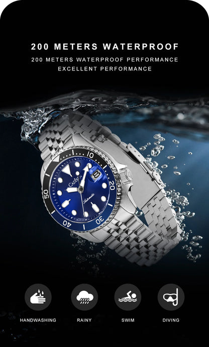 CADISEN New Luminous Men Mechanical Wristwatches Ceramic Bezel Sapphire Glass Automatic Watch Men Relogio Masculino