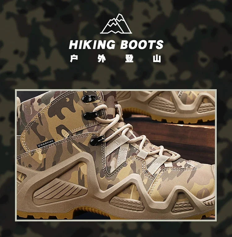 Anti Slip and Wear-resistant Hiking Shoes Comfortable Desert Work Boots Autumn Winter Platform and Ankle Boots, Men's Snow Boots