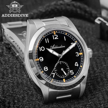 Reloj de cuarzo ADDIESDIVE de 36mm para hombre VH60, luminoso BGW9, cristal abombado tipo burbuja, cubierta de vidrio, resistente al agua 10Bar, acero inoxidable