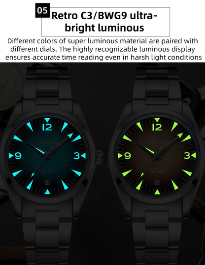 ADDIESDIVE AD2508 Man Diving Watch Luminous 100M Waterproof 316L Stainless Steel 8215 Movement Automatic Mechanical Watch reloj