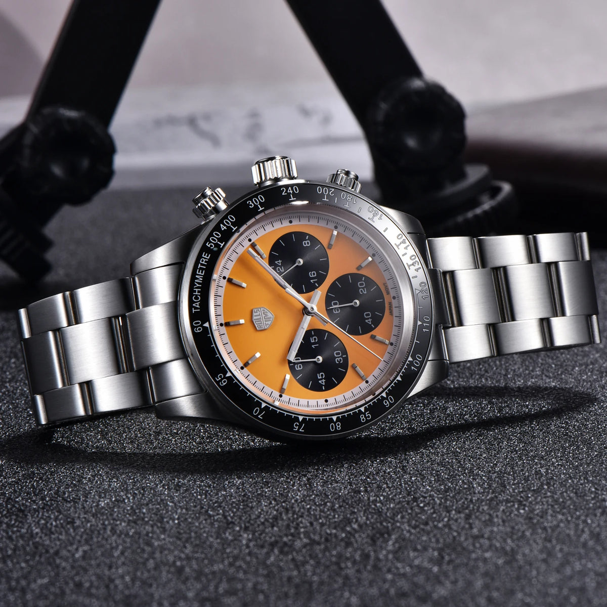 Orologio da uomo RollsTimi – Cronografo al quarzo di lusso, vetro zaffiro con trattamento antiriflesso, impermeabile, luminescente – Idea regalo per uomo