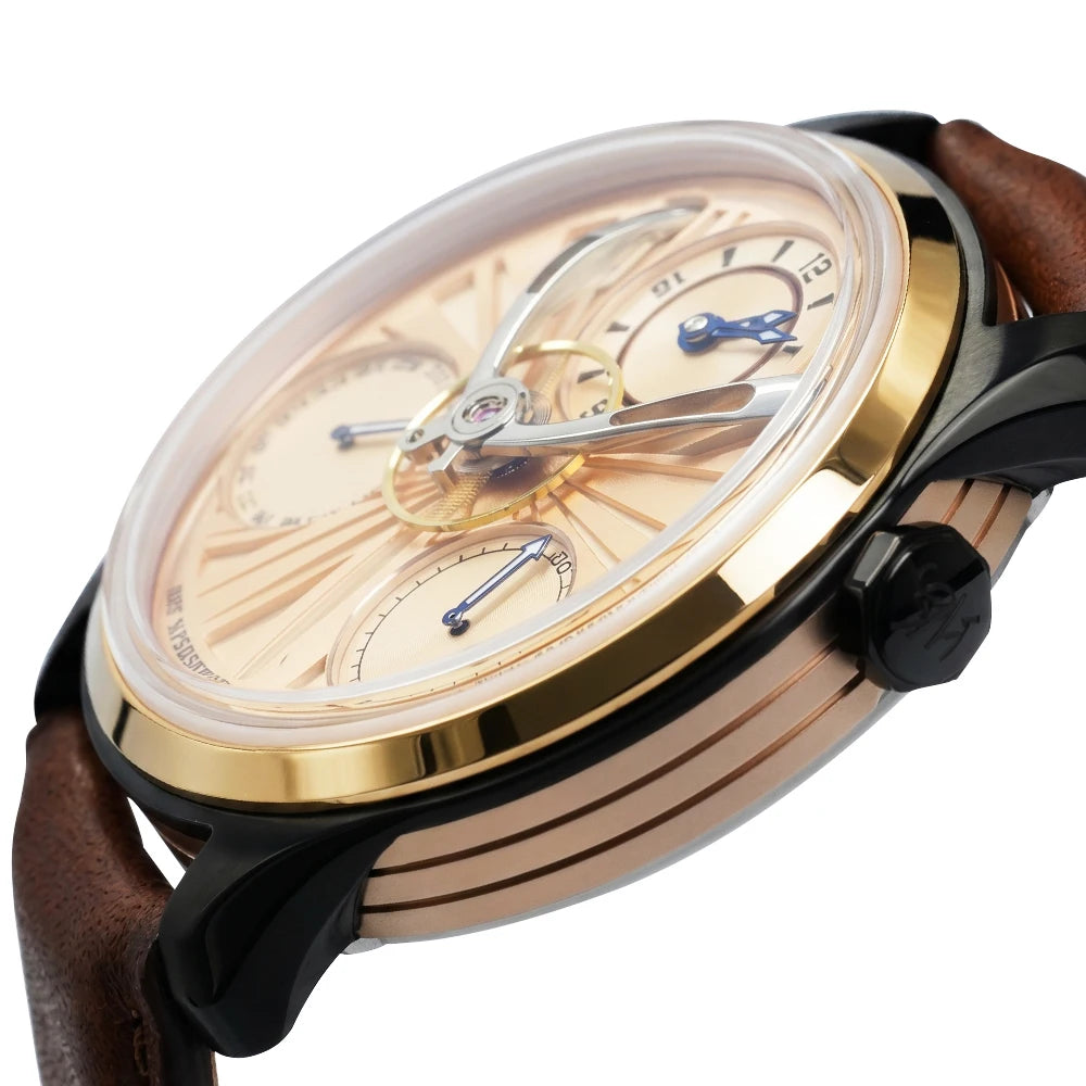 Shanghai Watch Central Flywheel Men's Watches 42.5mm Automatic Watches Fashion 316L Stainless Steel Mechanical Wristwatch 877