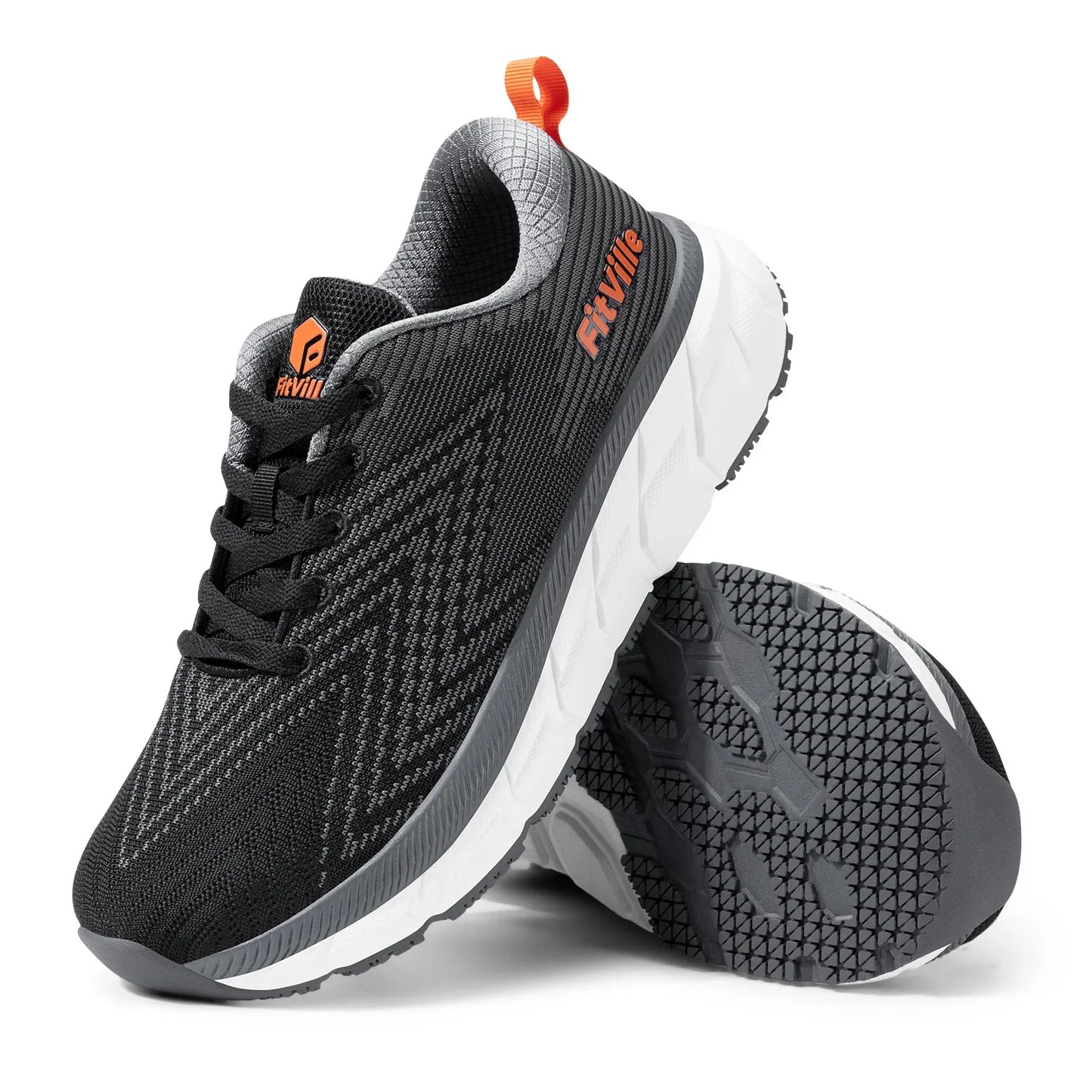 FitVille Men's Shoes Wide Toe Box Cushioned Extra Wide Width Non-Slip Running Shoe Comfortable Lightweight Sneakers For Wide Feet