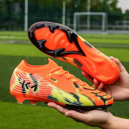 Nuevas zapatillas de fútbol para hombre, botas para césped exterior, tacos antideslizantes de alta calidad, caña alta y ligeras para niños, modelo superventas