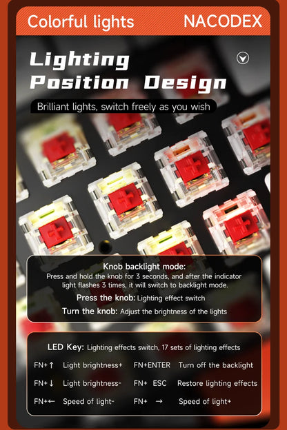 AJAZZ NK98 Wired Mechanical Keyboard: Full-Key Hot-Swap, 98-Key Layout for Precise Performance; Wired, Stable Control, Multi-System Compatibility; Windows Vista/XP/7/8/10/17, Mac: Wired connection for stable control and low latency