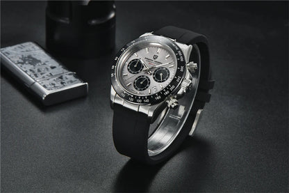 PAGANI DESIGN V2 40MM Meteorite Dial Men Quartz Watches Sapphire Retro Chronograph Waterproof Watch For Men