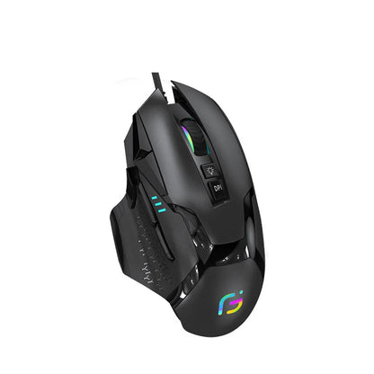 Rato Gaming com Fio 12000 DPI Ajustável, Programação de Macros, Retroiluminação RGB, Design Ergonómico, Tecla Fire, E-sport, Rato para PC