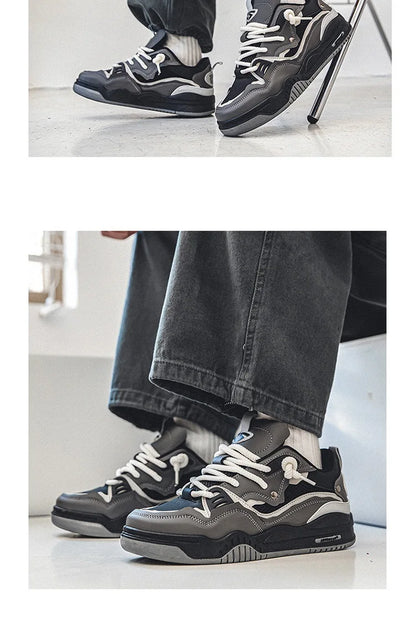 Zapatillas casual de malla para hombre, cómodas zapatillas de running masculinas con cordones, zapatos de skate con plataforma para hombre, zapatillas deportivas para estudiantes