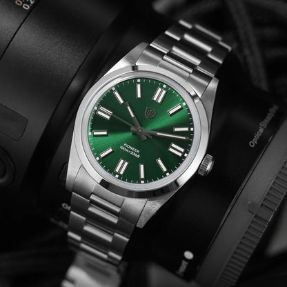 Watchdives WD1016 V3 Quartz Watch 37mm Stainless Steel Case Sapphire Vintage Watch  VH31 Sweep Movemet 100m Waterproof Men Watch