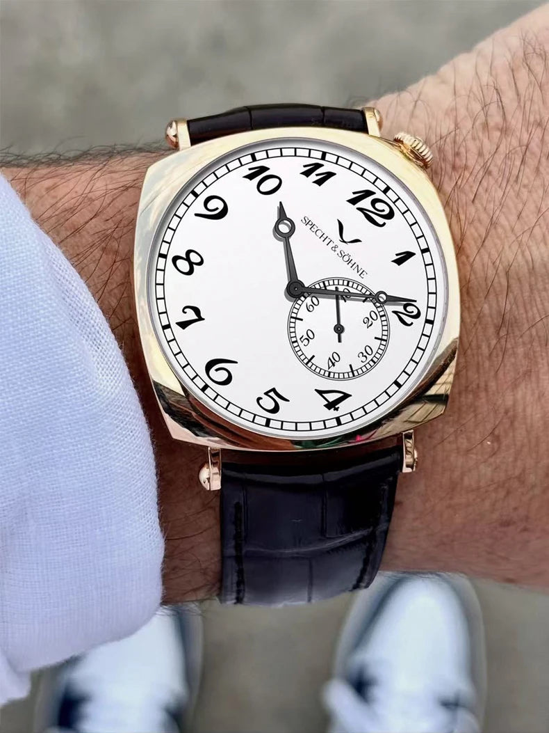 New 2026 Specht & Söhne 1921 Men's Automatic Mechanical Wristwatch Rose Gold Sapphire Crystal Genuine Leather Relogio Masculino