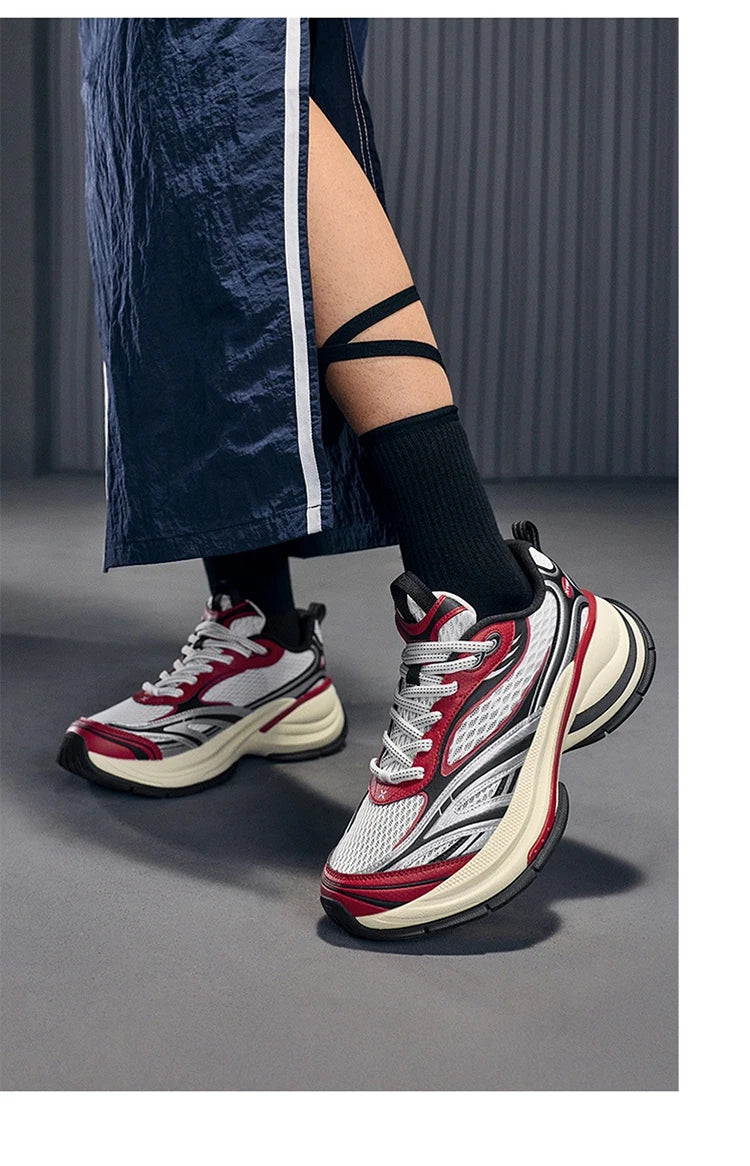 Sapatilhas Xtep Basque 3 para Mulher, Leves, Resistentes ao Desgaste, Modernas, Duráveis, com Sola Grossa, Casuais e Desportivas, 874218320006