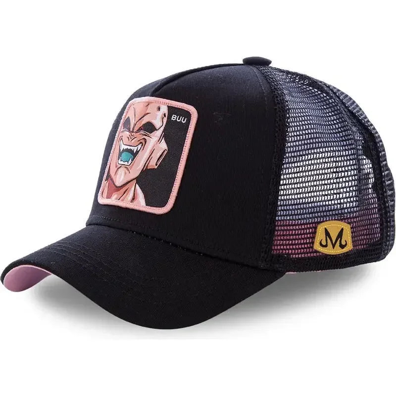 Boné de Basebol Dragon Ball Son Goku para Homem, com Bordado, Pala de Sol, Rede Trucker Ajustável, Estilo Hip-Hop para Viagens de Verão
