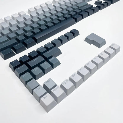 Keycap RGB gamer retroilluminati a gradiente per tastiera meccanica con switch MX, profilo OEM, PBT bianco e blu, layout ISO, tasti fai da te