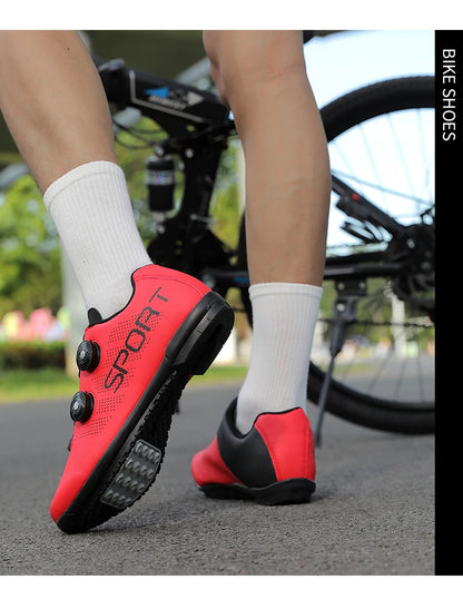 Scarpe da ciclismo ultraleggere, traspiranti e leggere, suole rigide compatibili SPD per allenamento e competizioni su bici da strada e mountain bike