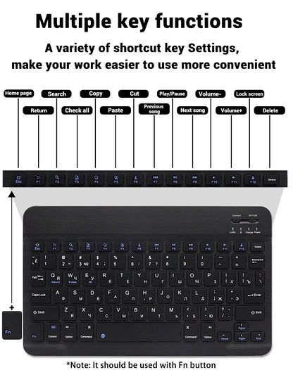 Mini teclado Bluetooth RGB inalámbrico de 10 inch con retroiluminación, panel táctil y compatibilidad con IOS, Android, Windows e iPad