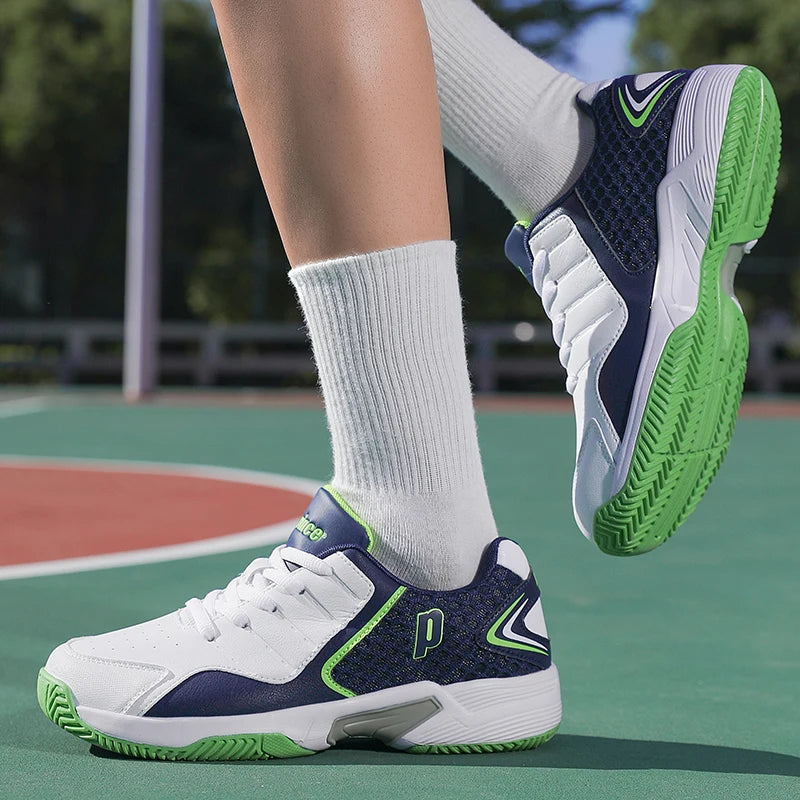 Professional Men Women Leather Badminton Shoes Couple Anti-Slip Training Sneakers Lightweight Tennis Shoes Volleyball Sport Shoes