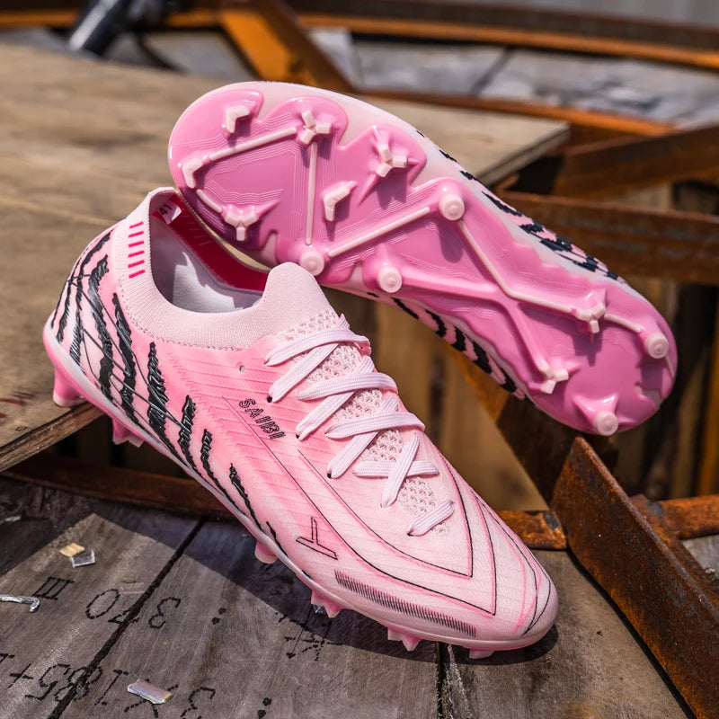 Nouvelles chaussures de football AG FG pour hommes, tige en PU flexible, crampons en caoutchouc résistant, pour adultes, pour les compétitions de football en extérieur.