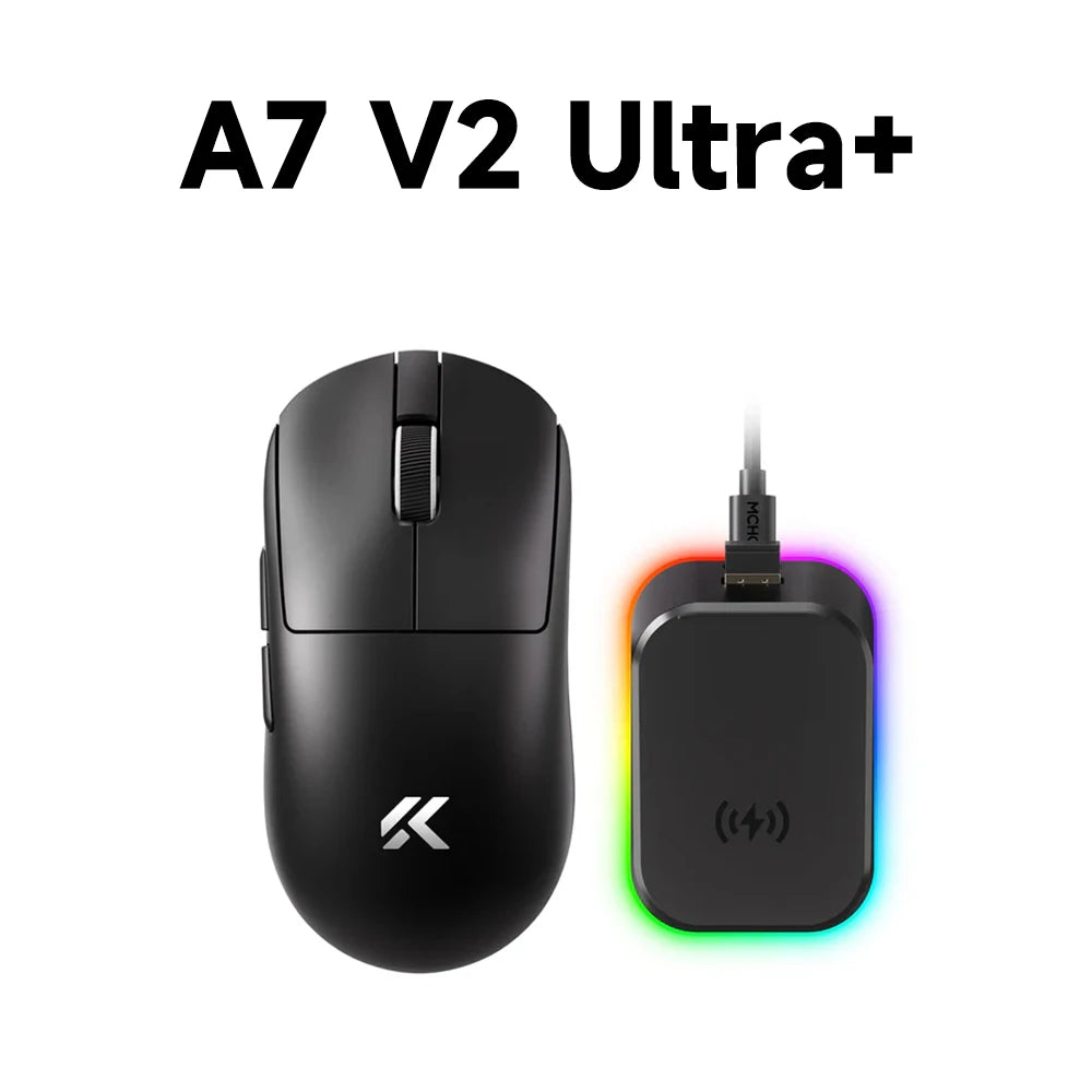 MCHOSE A7 V2 Rato Gaming Sem Fios Leve, Dupla Taxa de Polling de 8,000Hz, PAW3950 TI, Rato Gaming para Esports e Escritório