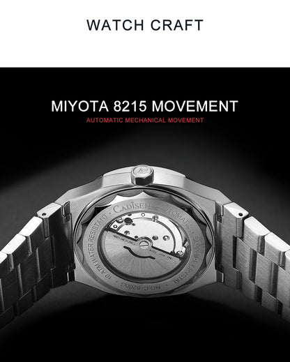 CADISEN Watch for Men Luxury Automatic Men Miyota 8215 Movement Sapphire Crystal 42mm Dial 100m Waterproof Wristwatches C8200