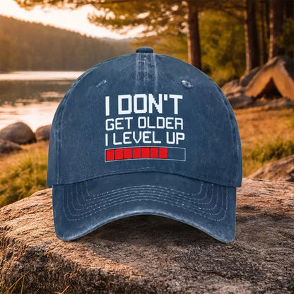 Gamer Level Up fødselsdags-baseballkasket i vasket bomuld, justerbar, udendørs trucker-kasket