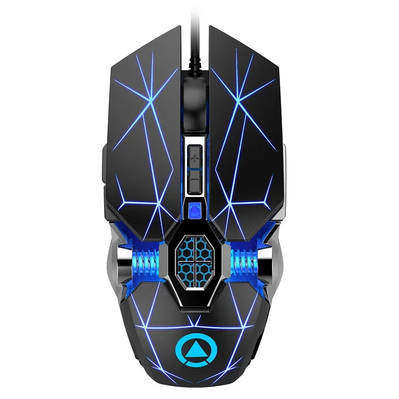 Rato Gaming Profissional Novo 3200dpi 7 Botões Retroiluminado Rato para Computador com Suporte para Definição de Macros Mecânico com Fio Silencioso