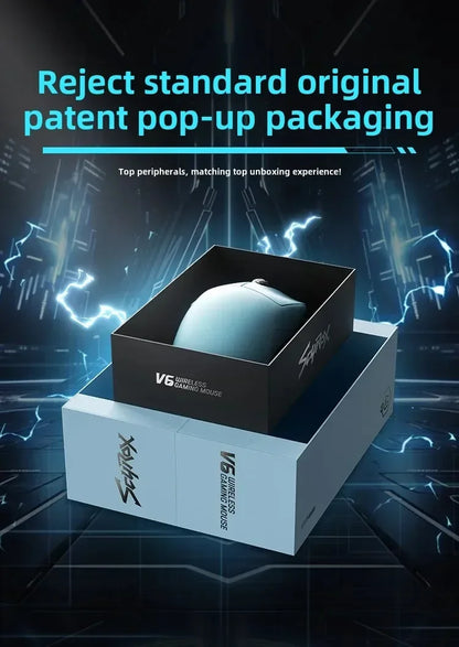 Ratón inalámbrico SCYROX V6 no poroso para esports, 40g, 750IPS, con receptor 8k, respuesta rápida, Pixart 3950, alta calidad, 8KHz, controlador web