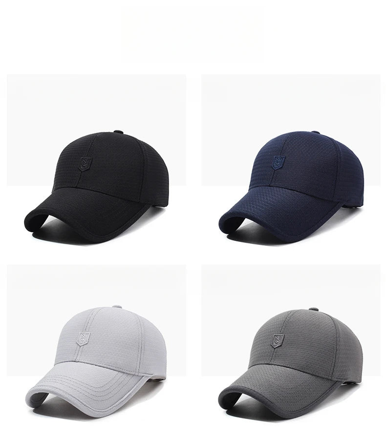 Nouvelle casquette de baseball en maille printemps-été, casquette de sport d'extérieur, casquette respirante anti-UV, casquette simple et décontractée pour homme et femme