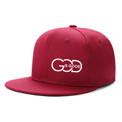 Unisex adjustable baseball cap street flat brim hat printed GOD IS GOOD casual headwear men and women fashion breathable outdoor
