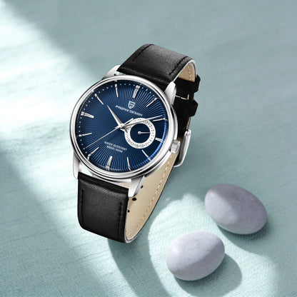 PAGANI DESIGN Men's Casual Quartz Watch Light Luxury All-Match Coated Glass Waterproof Stainless Steel Dial Date Display Watch