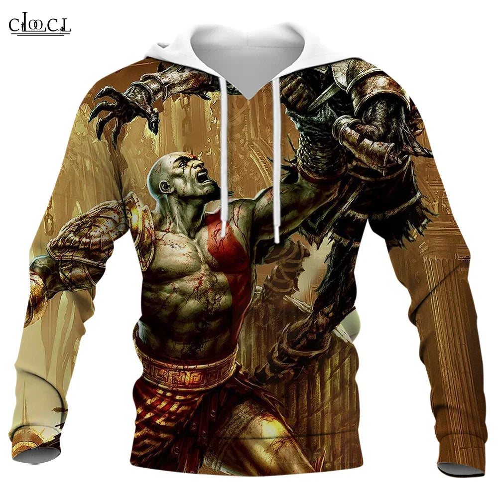 CLOOCL Fashion Game Kratos God of War 3D Full Printed Autumn Men Hoodie Unisex Long Sleeve Hooded Sweatshirt Harajuku Tracksuits