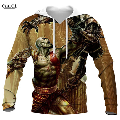 CLOOCL Fashion Game Kratos God of War 3D Full Printed Autumn Men Hoodie Unisex Long Sleeve Hooded Sweatshirt Harajuku Tracksuits