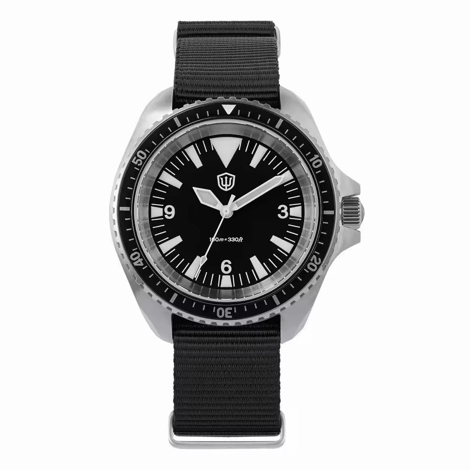 Reloj de lujo Watchdives WD1980 V3 con movimiento de cuarzo VH31 de segundero fluido, cristal de zafiro con revestimiento AR, resistencia al agua 10Bar, reloj para hombre