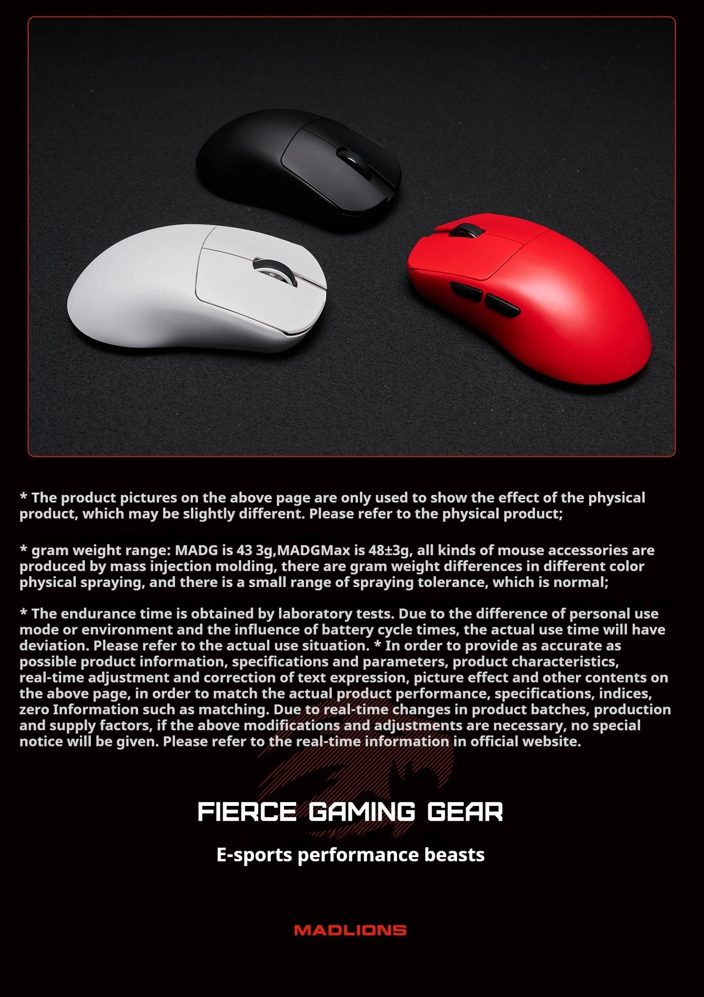 Mouse wireless ultraleggero originale FGG Madlions Mad G Pro Max 8K HZ dual-mode a bassa latenza PAW3395, accessori e regali per gamer