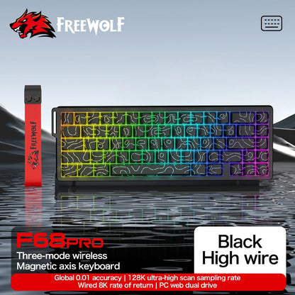 ATTACK SHARK X68HE Magnetic Switch Gaming Keyboard 8KHz Rapid Trigger Mechanical Keyboard | FREEWOLF F68/F68 Pro Wired & Wireless Magnetic Gaming Keyboard