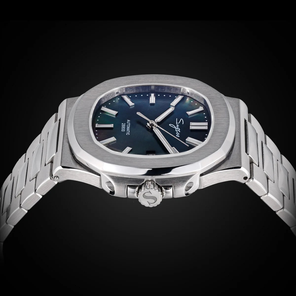 Sugess Man Watch Automatic Mechanical Wristwatches Miyota 9015 Movement MOP Dial Luminous Waterproof 5bar Bracelet Luxury S466