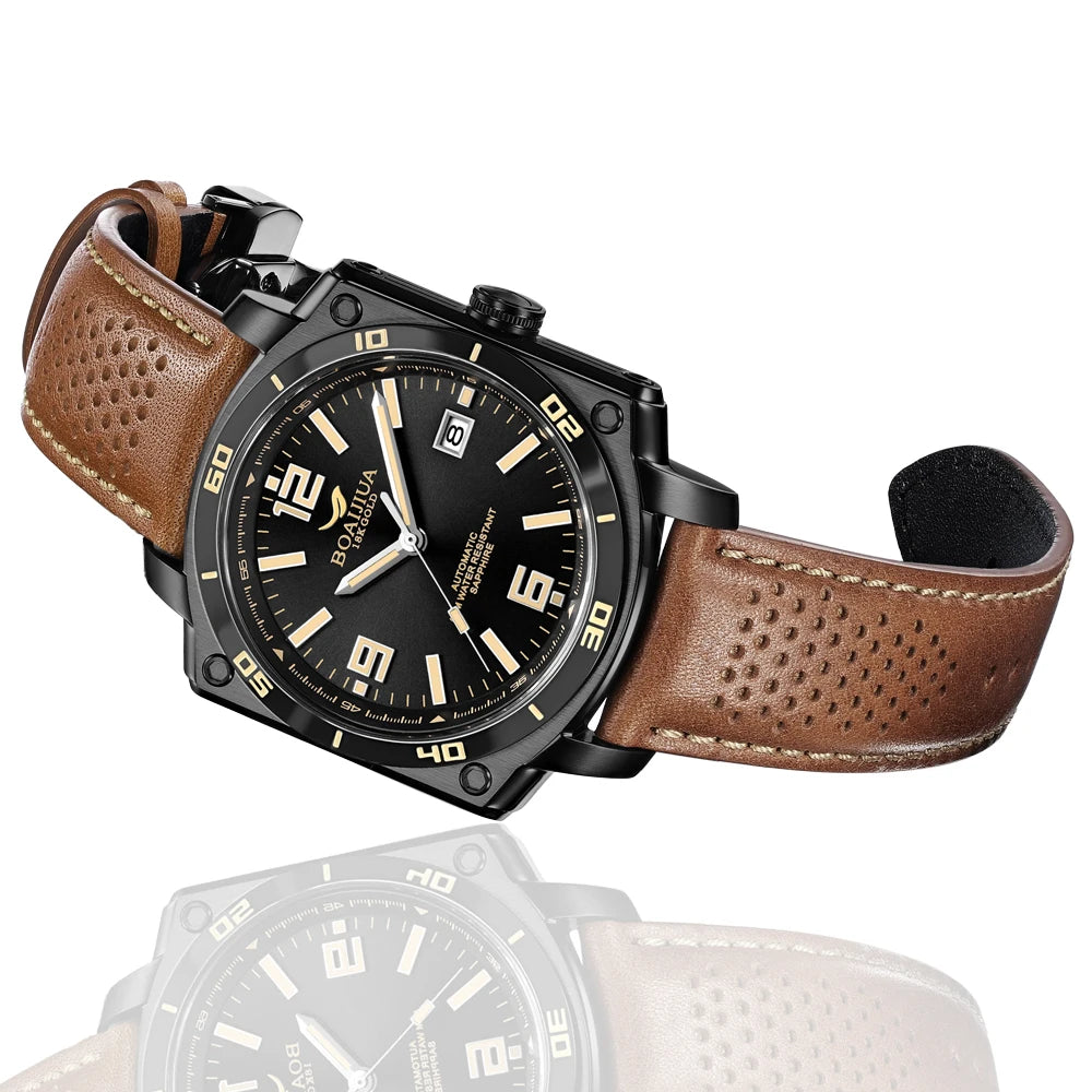 BORIAGE(BOAIJIUA) NH35 Fully Automatic Mechanical Men's Watch Original Design Mechanical Watches  Luminous Wristwatch