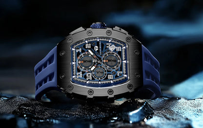 TSAR BOMBA Watch for Men Luxury Brand Tonneau Design Waterproof Clock Stainless Steel Wristwatch Fashion Rectangle Men's Watch