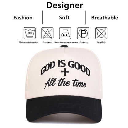 Cappellini da baseball unisex con ricamo "GOD IS GOOD", per primavera e autunno, da esterno, casual, regolabili, cappellino parasole, cappellino sportivo