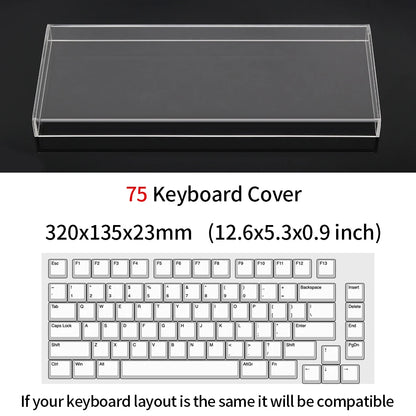 Funda protectora transparente de acrílico para teclado mecánico, cubierta antipolvo para teclado de 60/61/64 96 98 104/108 teclas, funda para ratón y teclado