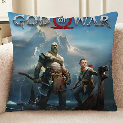 God of War Ragnarok Cushion Cover Washable Linen-Look for Daily Sofa Home Household Room Decor