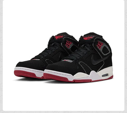 Nike Authentic AIR FLIGHT FALCON 397204‑061, chaussures de basketball mi-hautes pour hommes, noir, blanc, rouge, baskets rétro.