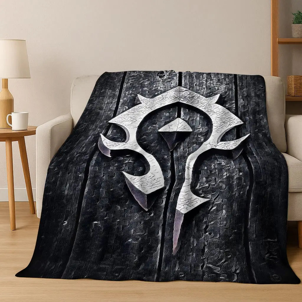 WOW World of Warcraft Arthas Demon Illidan Sylvanas flanellen deken, comfortabele zachte plaid voor thuis, slaapkamer, bed, bankovertrek of cadeau