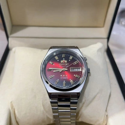 Unisex Orient Mechanical Watch Steel Strap Folding Clasp Full Function World Time Watch Series 35MM