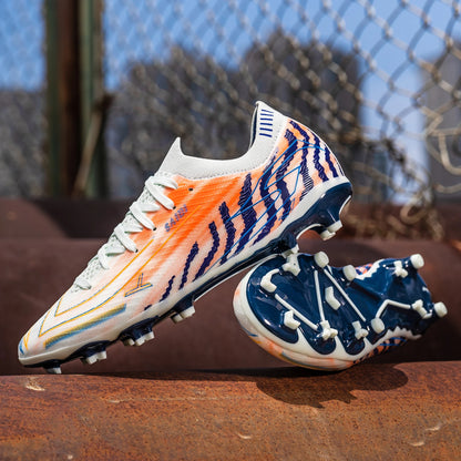 Chaussures de football unisexes pour hommes, modèle AG FG, avec tige en polyuréthane résistant et crampons en caoutchouc robustes, idéales pour les matchs de football en extérieur, sur gazon et pour les activités sporti