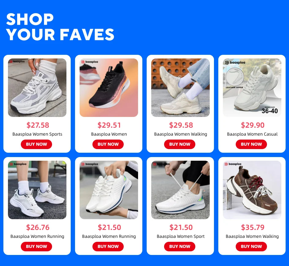 Baasploa Winter Women’s Sneakers Plush Warm Snow Boots Non-Slip Waterproof Shoes Women’s Outdoor Boots Walking Shoes